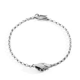 Silver Clasped Hands Bracelet