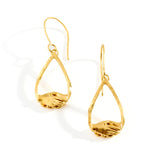 18ct Gold Vermeil Small Teardrop Clasped Hook Earrings by Emma White