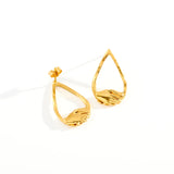 18ct Gold Vermeil Small Teardrop Clasped Stud Earrings