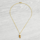 9ct Solid Gold Tiny Hand Necklace with AAA Akoya Pearl