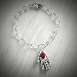 Red Heart in Hand Bracelet